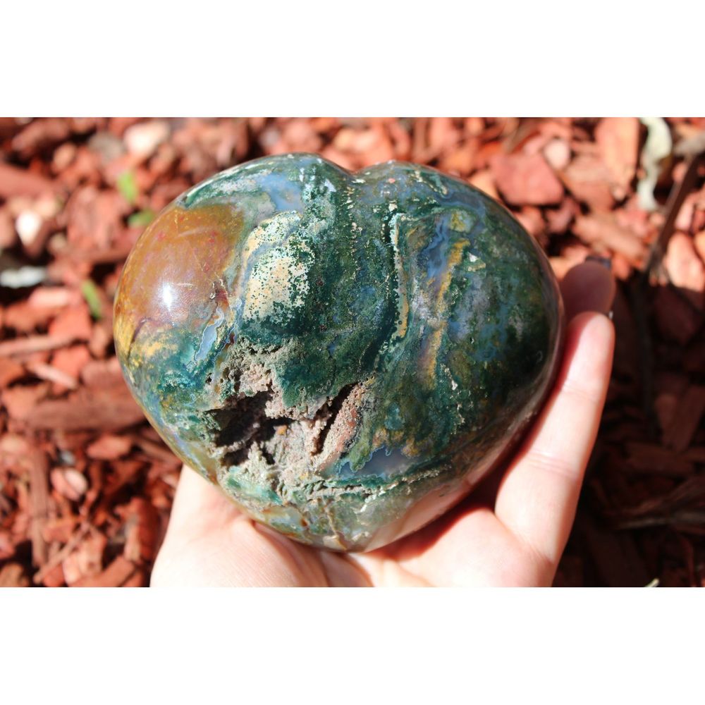Large Ocean Jasper Heart